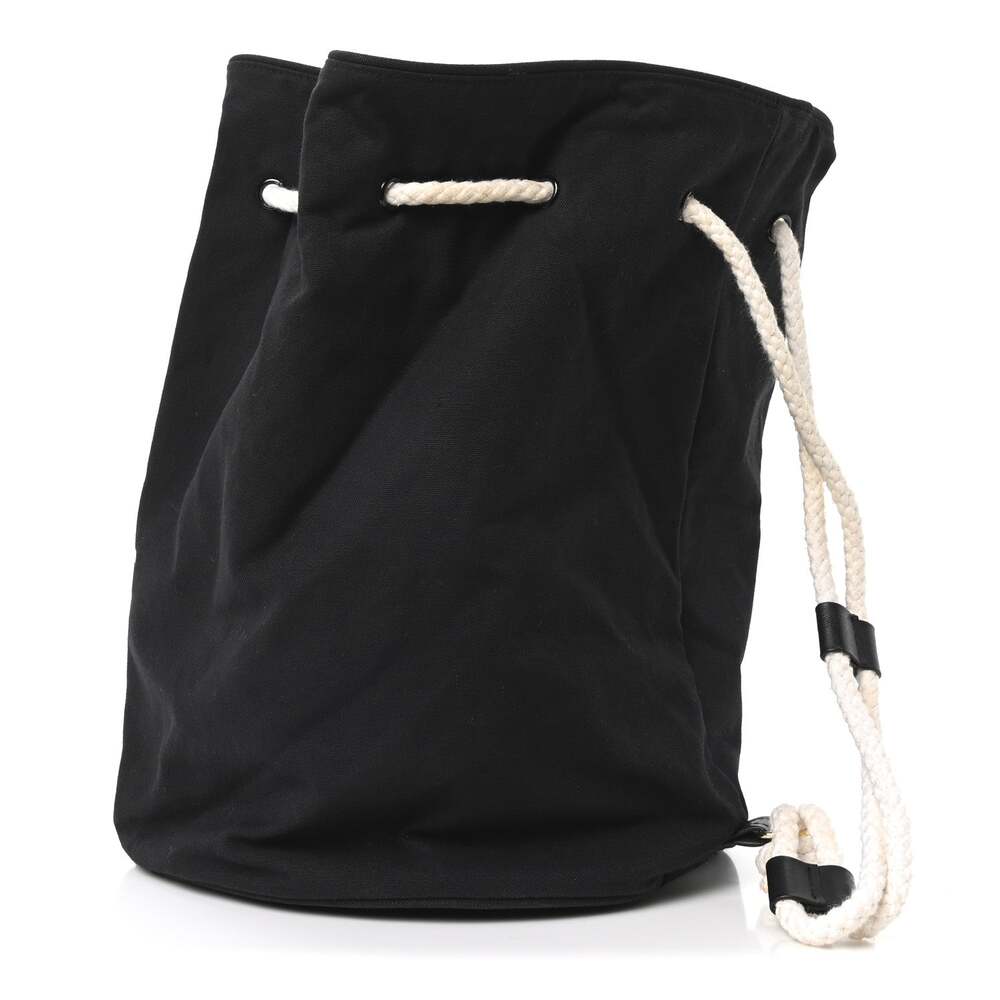Canvas Drawstring Backpack Black White #199996c58b - image 3